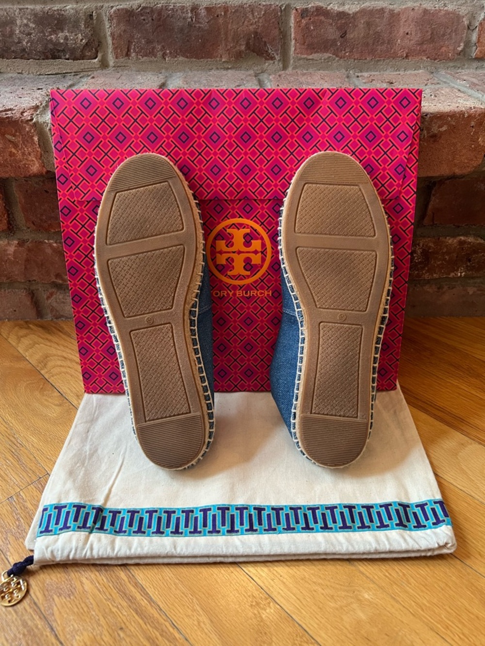 Tory Burch Color- Block Denim & Leather Espadrille - Picture 8 of 11